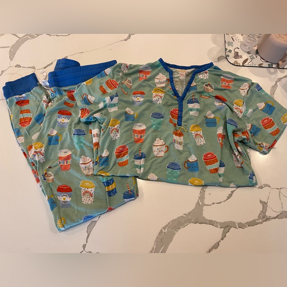 Colorful Coffee Print Pajamas